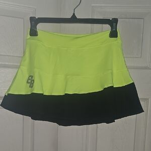 NWT BB by  Belen Berbel Boston Women's Neon Yellow and Black Skirt.  CONT S